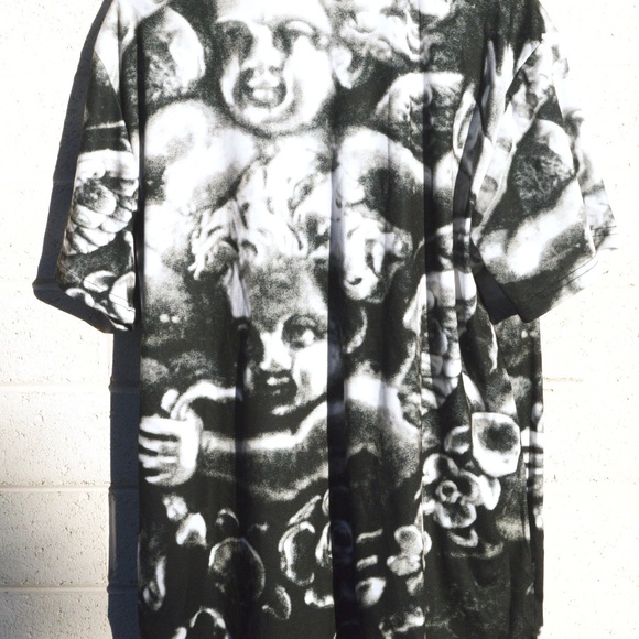 Cherub Angel Shirt Putti Cupid Wings Floral Top - Picture 6 of 7